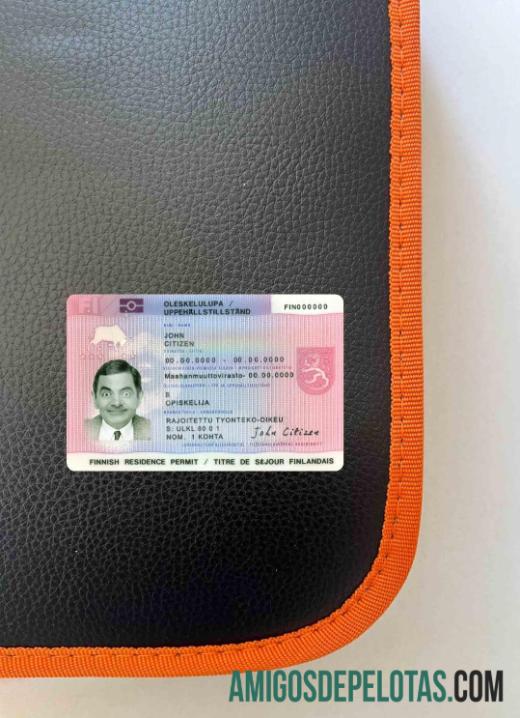 Autorização de residência na Finlândia Photolook FRONT exemplo real